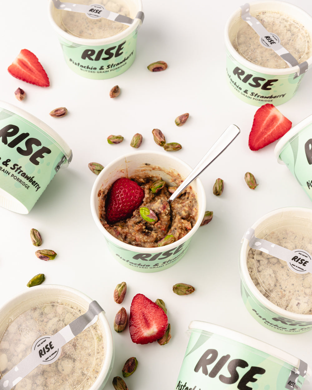 Porridge Risers PISTACHIO & STRAWBERRY BOX X8 – riseporridge